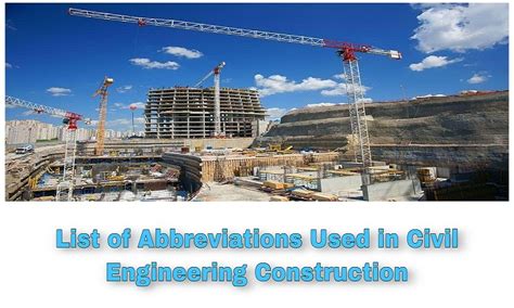 List Of Abbreviations Used In Civil Engineering Construction