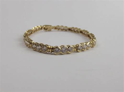 Ct Yellow Gold Cubic Zirconia Bracelet Sally Antiques