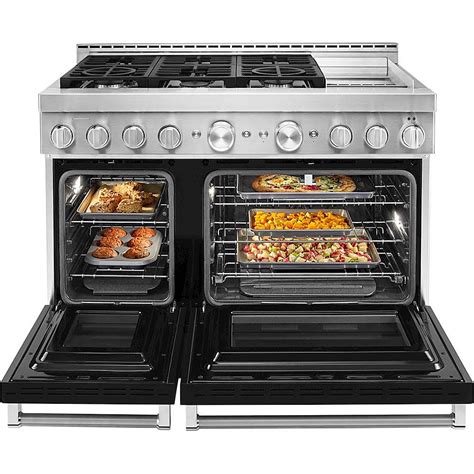 KitchenAid 6.3 Cu. Ft. Freestanding Double Oven Gas True Convection ...