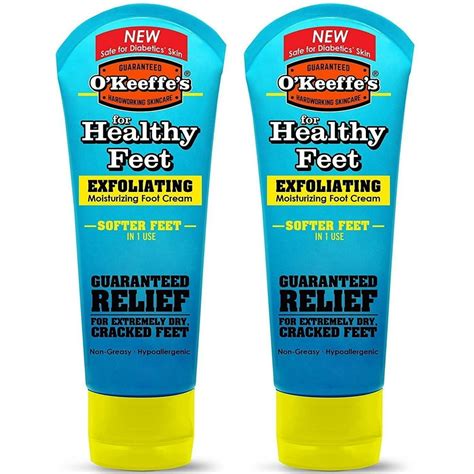 O'Keeffe's Healthy Feet, Exfoliating Foot Cream, 3 oz. Tube - 2 Pack ...