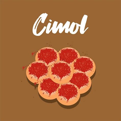 Cimol 인도네시아 맛있는 길거리 음식 그림 | 프리미엄 벡터