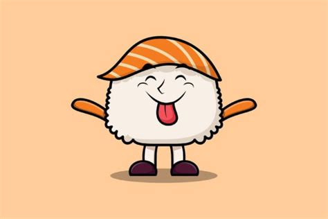 Cute Cartoon Sushi Character Graphic By Lycreative Id Creative Fabrica