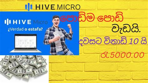 How To Earn E Money For Sinhala Hive Micro Money Earning Online Task