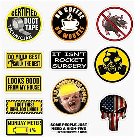 12 Pcs Hard Hat Sticker Set 22 Inches Construction Laborer Hard Hat