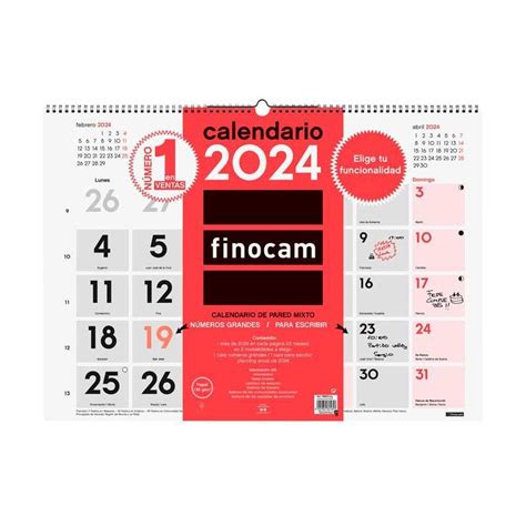 CALENDARIO DE PARED 2024 FINOCAM NEUTRO MIXTO XL CASTELLANO