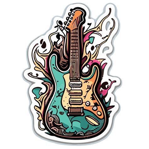 Pegatinas Pegatina Rock Guitarra Eléctrica Guitarra Vector Png Dibujos