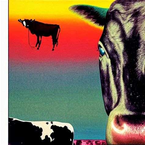 Atom Heart Mother Flying Cow By Pink Floyd Stable Diffusion