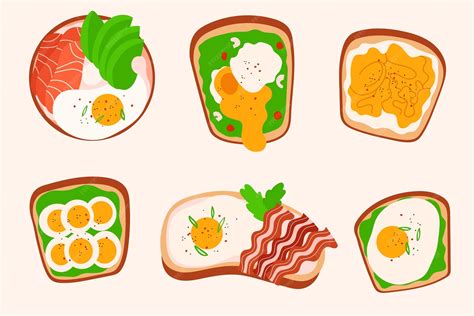 premium vector hand drawn sandwiches  eggs collection isolated