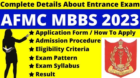 AFMC MBBS 2023 Full Details Notification Dates Application Syllabus