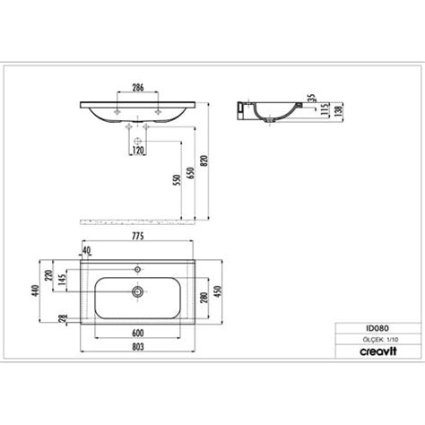 Creavit Ideal 80 Cm Beyaz Etajerli Lavabo Banyotrendy