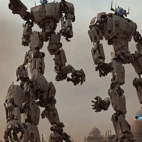 Transformers Robot Standing Near Taj Mahal Octane Stable Diffusion