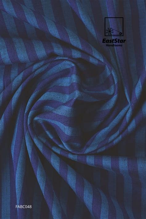 Blue Stripe Cotton Handloom Fabric FABC048 – East Star Handlooms