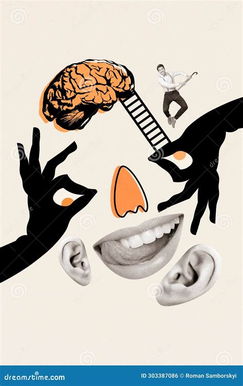 Creative Vertical Surreal Picture Unusual Poster Human Facial Elements