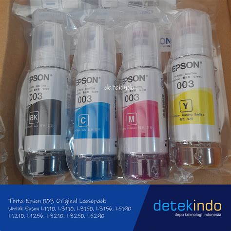 Jual Tinta Epson 003 Original Loosepack L1110 L3110 L3150 L5190 L1210