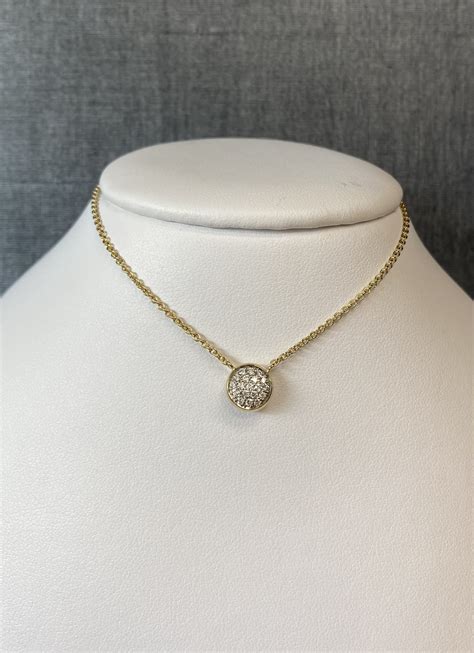 Diamond Cluster Yellow Gold Necklace | Solid Gold Jewelers