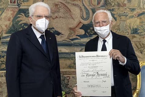 The Article Giorgio Armani Is Awarded The Title Of Knight Grand Cross