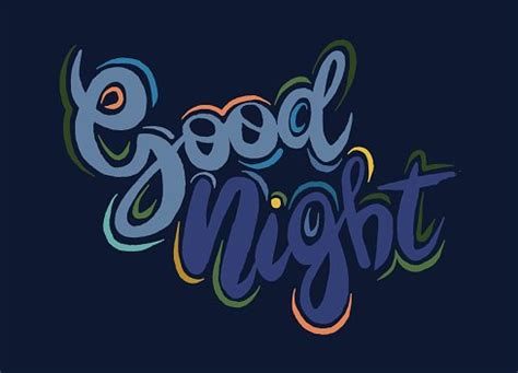 Good Night, Hand Drawn Inspiration Quote.Vector Illustration Stock ...