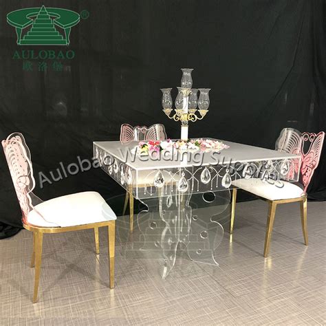 Acrylic Dining Table Set Aulobao Wedding Furniture