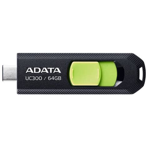 Adata Acho Uc300 64g Rbk Gn Uc300 64gb USB 3 2 Type C Flash Drive Black