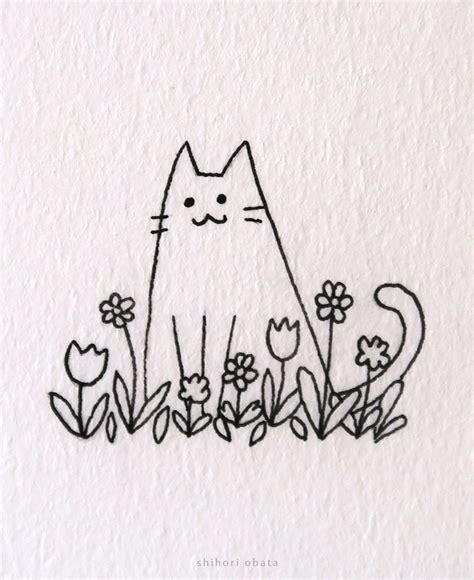 30 Easy Cat Drawing Ideas | Simple cat drawing, Drawings, Mini drawings