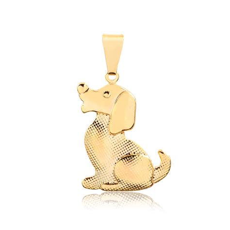 Pingente Cachorro Sentado Folheado Em Ouro 18k JOIAS PETMOM