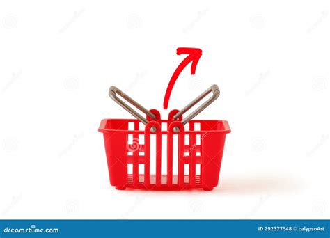 Shopping Basket With Red Arrow Concept Of Removing Items To Shopping