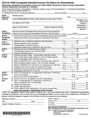 Fillable Online IA 1040C Composite Individual Income Tax Return 41106