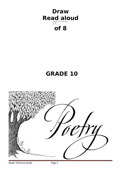 Deva Ehl Gr 10 Poetry Notes 2018 Nc Draw Read Aloud Of 8 Grade 10