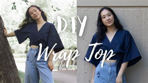 Diy Kimono Sleeve Wrap Top Easy Sewing Tutorial Youtube