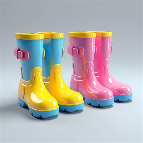 Premium AI Image | a group of colorful rain boots