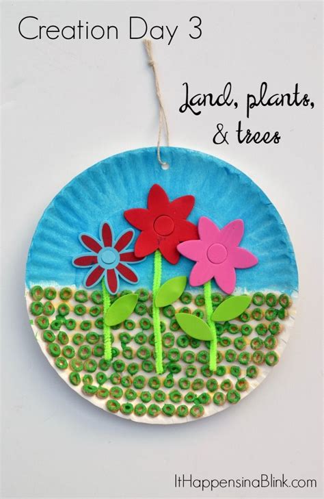 Creation Day 3 Land and Flowers Craft | Sunday school ...