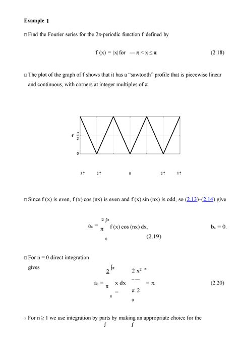 FS PDE 7 Examples 2 0 Example 1 Find The Fourier Series For The