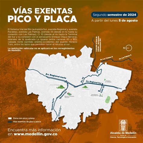 ¿cuáles Son Las Vías Exentas De Pico Y Placa En Medellín