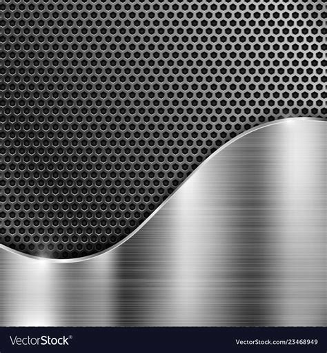 Metal Perforated Background With Brushed Steel Vector Image