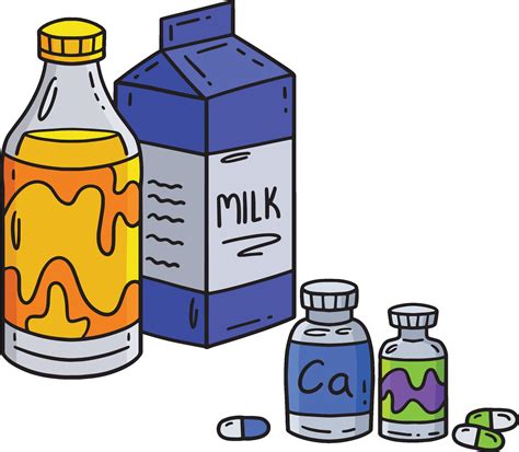 Milk and Calcium Cartoon Colored Clipart 46361490 Vector Art at Vecteezy