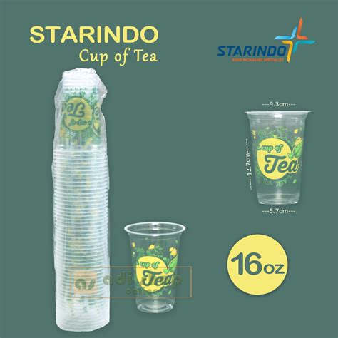 Jual Gelas Plastik Motif Teh Oz Cup Of Tea Pp Starindo Gr Slop