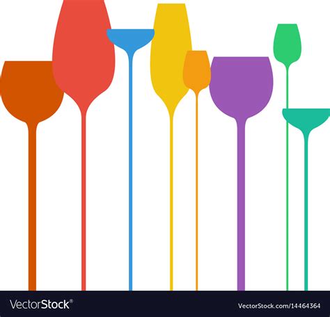 Abstract wine glasses shapes colorful Royalty Free Vector