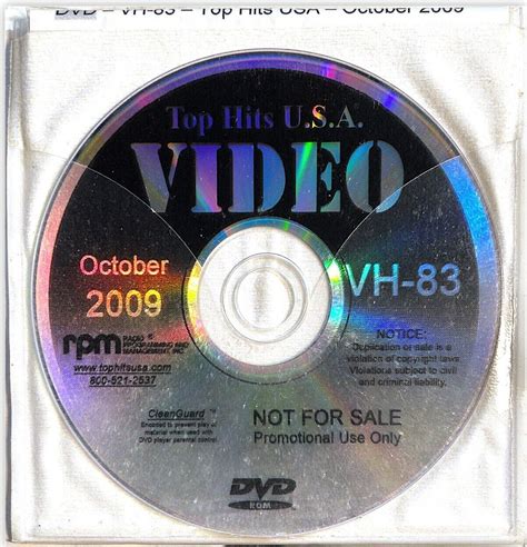 Rpm Top Hits Usa Promo Only Dvd Format Vh 83 October 2009 Music