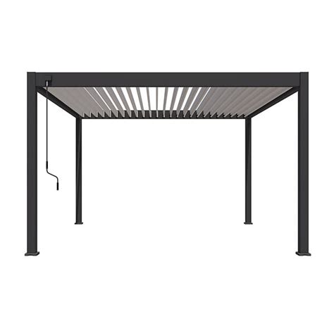 Pergola Bioclimatique Autoportante 4x4m Anthracite Blanc Ombrea Vs Bricorama