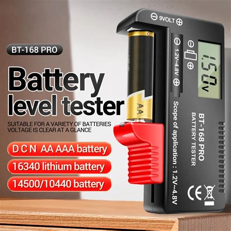 BT 168PRO Battery Tester Universal Digital LCD Tester AA AAA CD Button