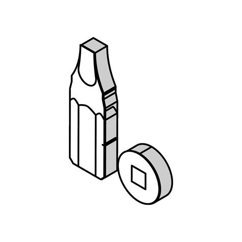 Robertson Screwdriver Bit Isometric Icon Vector Illustration