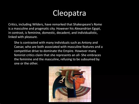 Feminist critics of antony and cleopatra | PPTX