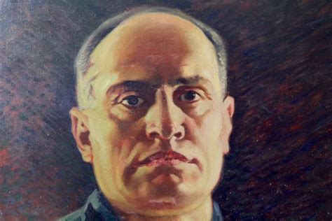 OLIO SU TELA FOTO RITRATTO DI BENITO MUSSOLINI Maibuttare