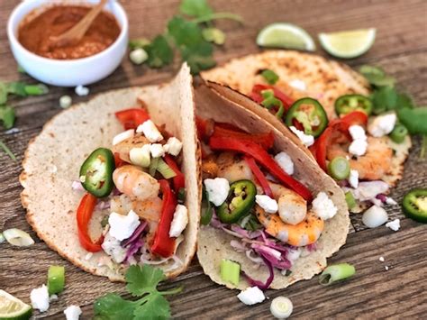 Spicy Diablo Shrimp Tacos With Simple Slaw And Feta