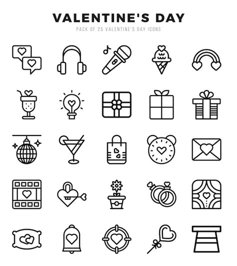 Premium Vector Set Of Valentines Day Icons Lineal Icons Collection