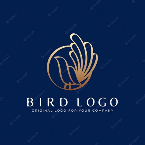 Premium Vector | Golden bird logo design template