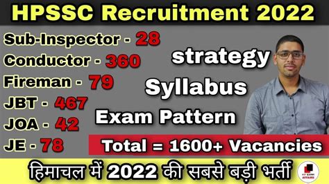 Hpssc Recruitment Post Hpexamaffairs Youtube