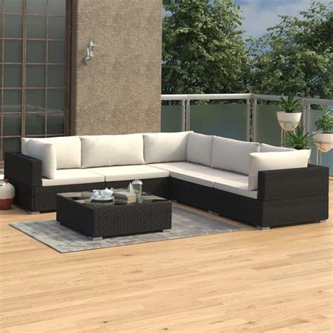 Bol Tuin Loungeset Zwart Incl Lw Fleece Deken Lounge Bank