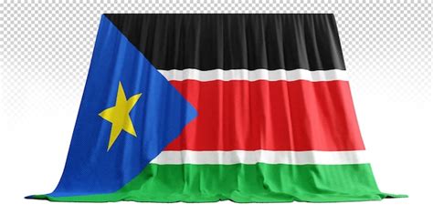 Premium PSD South Sudan Flag Curtain In 3d Rendering Called Flag Of