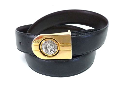 Vintage Lion Head Versace Inspired Genuine Leather Unisex Belt Etsy